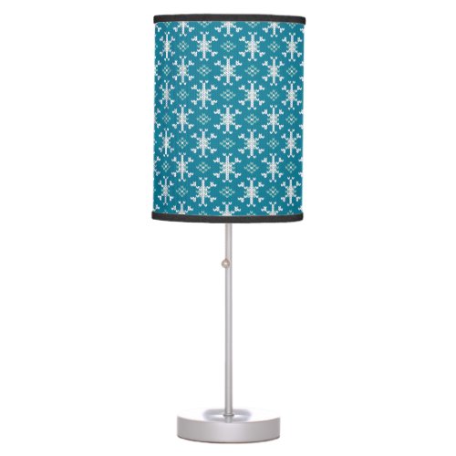 Scandinavian Snowflake Sweater Knit Pattern  Table Lamp