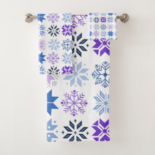 Scandinavian Snowflakes Bath Towel Set