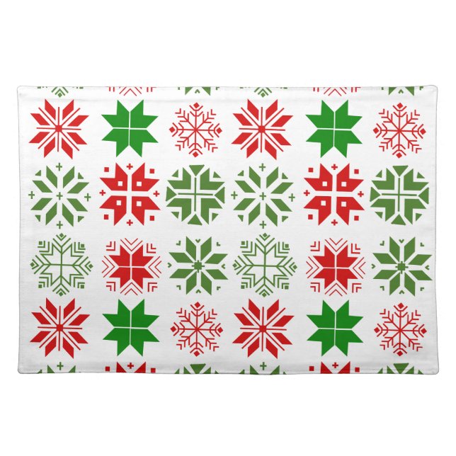 Scandinavian Snowflakes Cloth Placemat (Front)