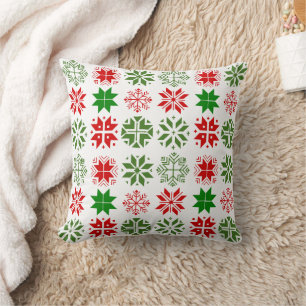 Scandinavian Snowflakes Throw Pillow