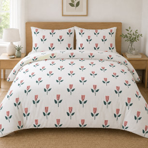 Scandinavian spring flower pattern duvet cover