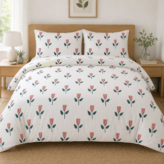 Scandinavian spring flower pattern duvet cover
