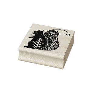 Scandinavian squirrel rubber stamp