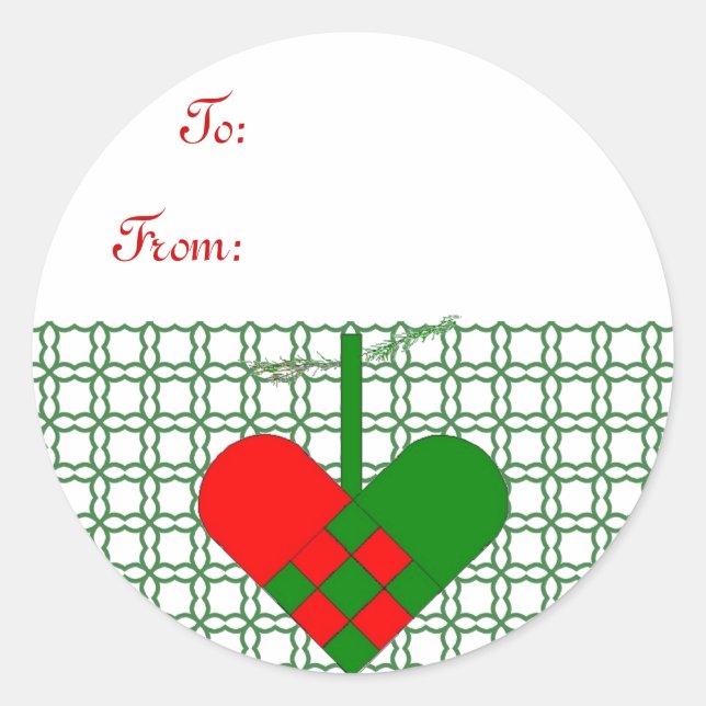 Scandinavian Straw Basket  Gift Tag (Front)