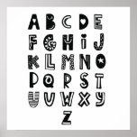 Scandinavian style, Alphabet. Poster