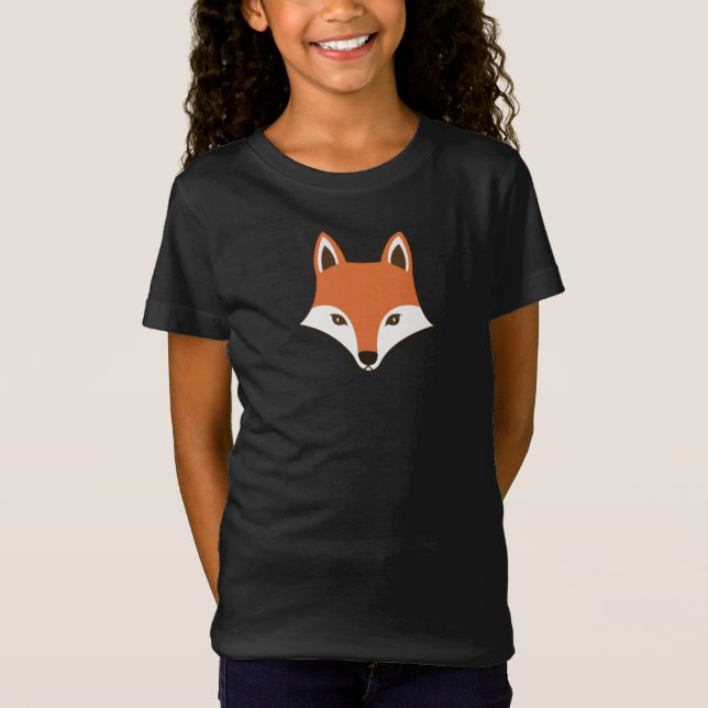 Scandinavian Style Cartoon Fox Face T-Shirt (Front)