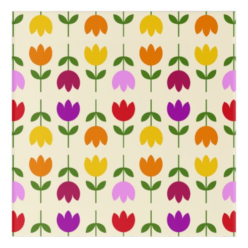 Scandinavian Style Colorful on Crm Flower Pattern Acrylic Print