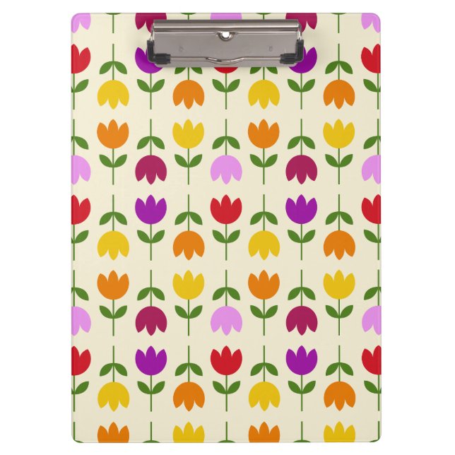 Scandinavian Style Colorful on Crm Flower Pattern Clipboard (Front)