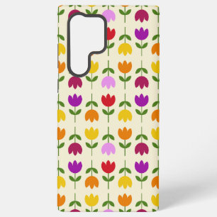Scandinavian Style Colorful on Crm Flower Pattern Samsung Galaxy S22 Ultra Case