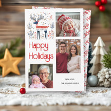 Scandinavian style deer red blue photo Christmas