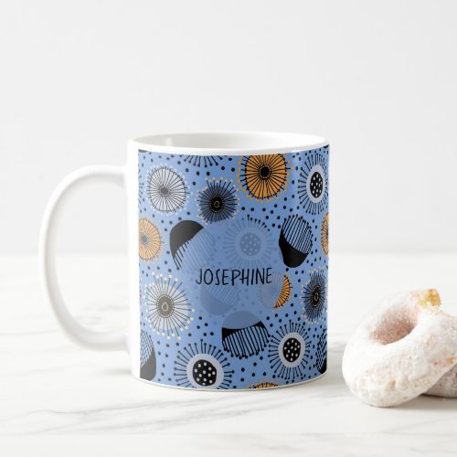 Scandinavian Style Floral Pattern Customized Coffee Mug
