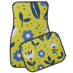 Scandinavian style, floral seamless pattern. car floor mat