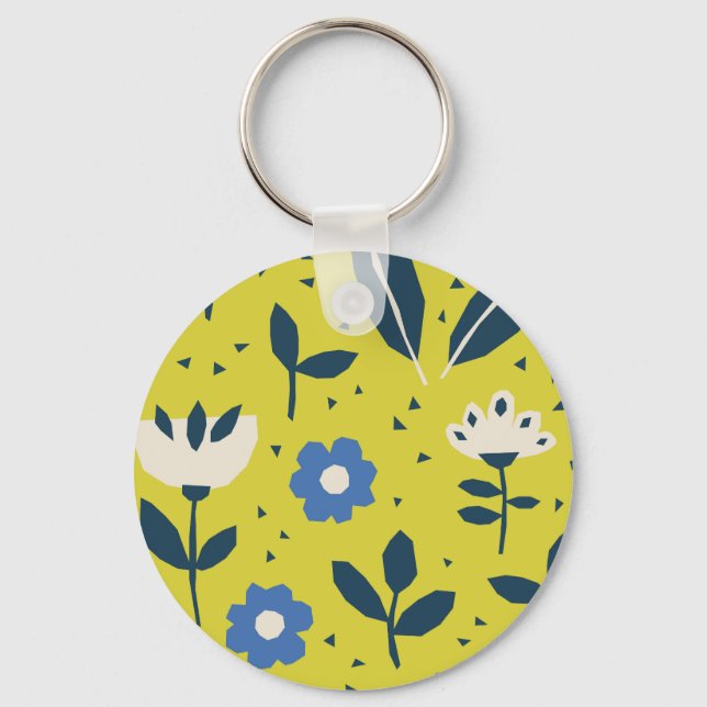 Scandinavian style, floral seamless pattern. keychain (Front)