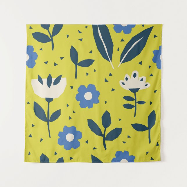 Scandinavian style, floral seamless pattern. tapestry (Front)