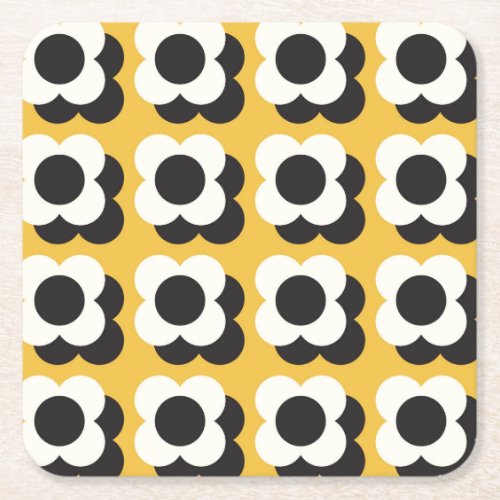 Scandinavian style floral vintage pattern square paper coaster