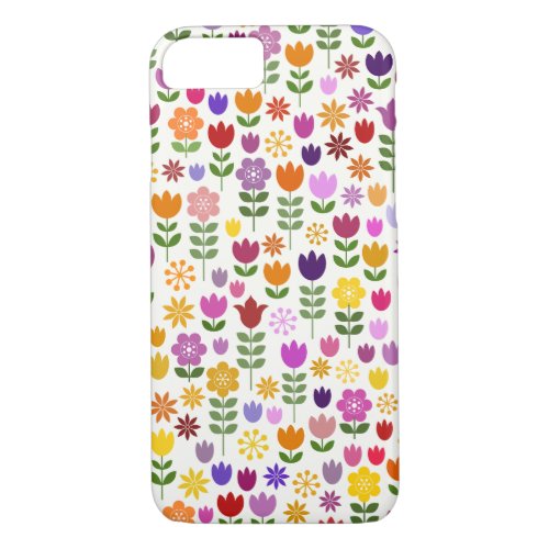 Scandinavian Style Flower Pattern iPhone 87 Case