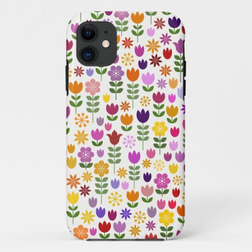 Scandinavian Style Flower Pattern iPhone 11 Case