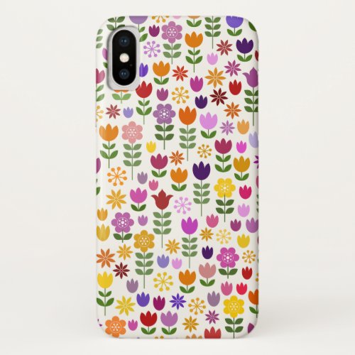 Scandinavian Style Flower Pattern iPhone XS Case