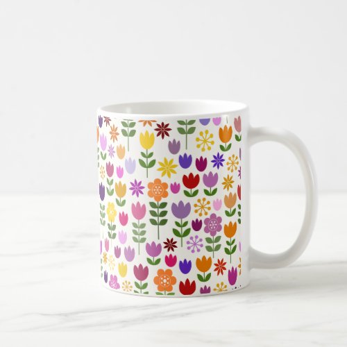 Scandinavian Style Flower Pattern Coffee Mug