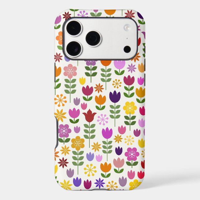 Scandinavian Style Flower Pattern iPhone Case (Back)