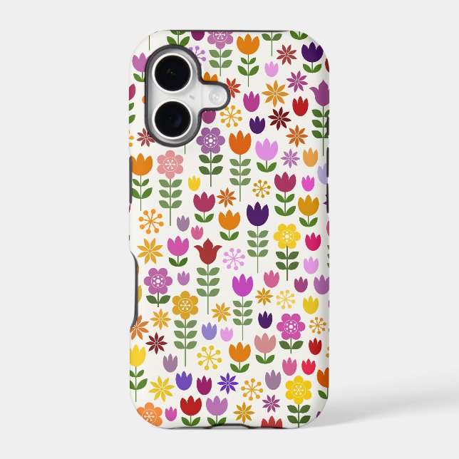 Scandinavian Style Flower Pattern Iphone Case (Back)