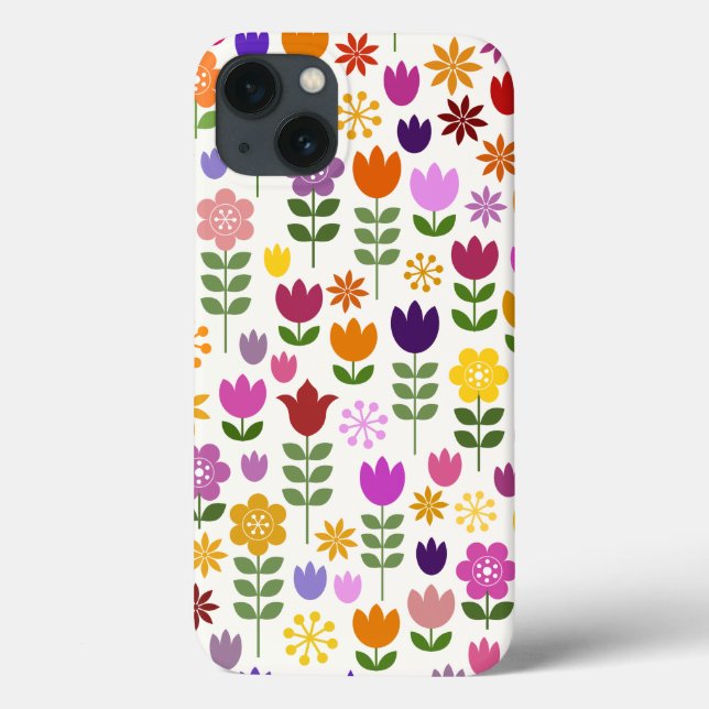 Scandinavian Style Flowers Big Pattern Case-Mate i iPhone Case (Back)