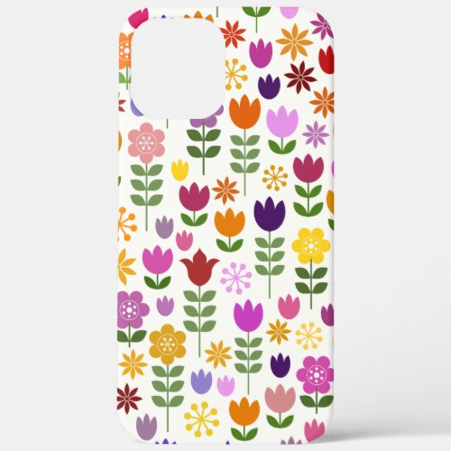 Scandinavian Style Flowers Big Pattern iPhone 12 Pro Max Case