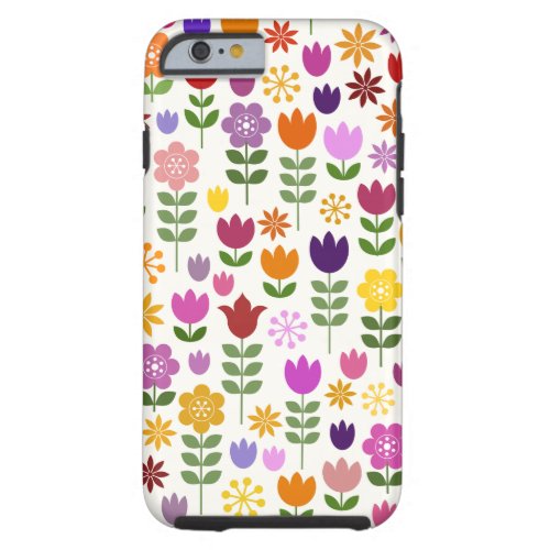 Scandinavian Style Flowers Big Pattern Tough iPhone 6 Case
