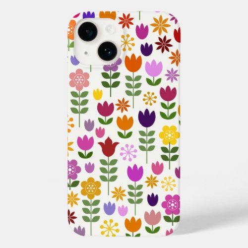 Scandinavian Style Flowers Big Pattern Case_Mate iPhone 14 Case