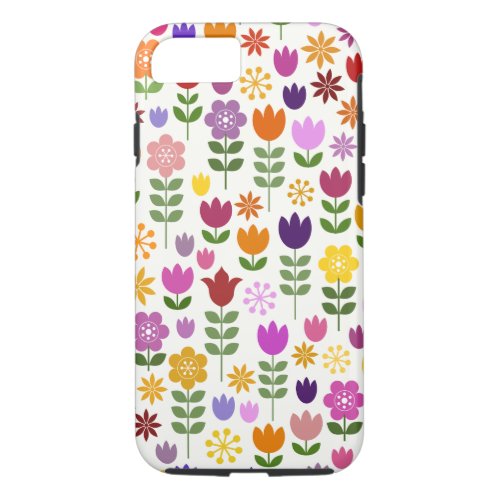 Scandinavian Style Flowers Big Pattern iPhone 87 Case
