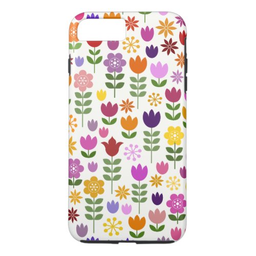 Scandinavian Style Flowers Big Pattern iPhone 8 Plus7 Plus Case