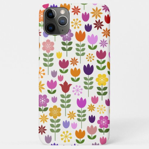 Scandinavian Style Flowers Big Pattern iPhone 11 Pro Max Case