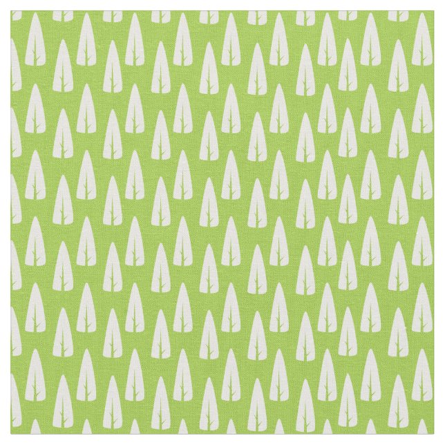 Scandinavian Style Folk Art Tree Pattern Fabric (Close Up)