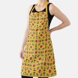 Scandinavian Style Geometric Floral Pattern Apron