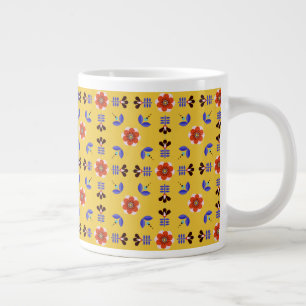 Scandinavian Style Geometric Floral Pattern Giant Coffee Mug