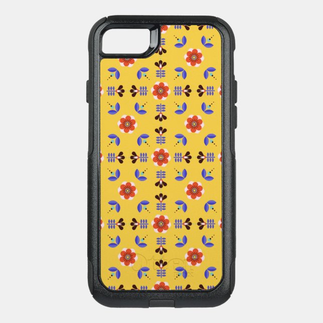 Scandinavian Style Geometric Floral Pattern Otterbox iPhone Case (Back)