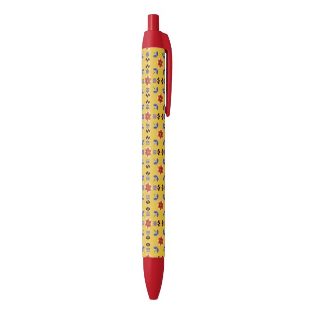 Scandinavian Style Geometric Floral Pattern Pen (Bottom (Vertical))