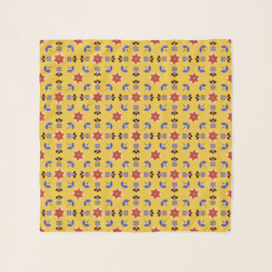 Scandinavian Style Geometric Floral Pattern Scarf