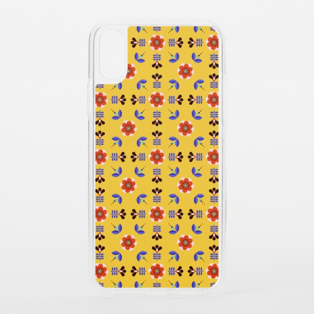 Scandinavian Style Geometric Floral Pattern Uncommon iPhone Case (Back)