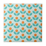 Scandinavian Style Geometric Orange Pattern Ceramic Tile at Zazzle