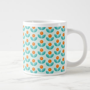 Scandinavian Style Geometric Orange Pattern Giant Coffee Mug