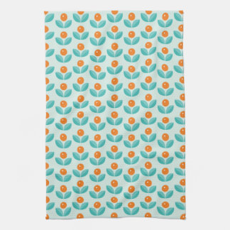 Scandinavian Style Geometric Orange Pattern Kitchen Towel