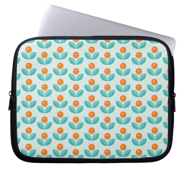 Scandinavian Style Geometric Orange Pattern Laptop Sleeve (Front)