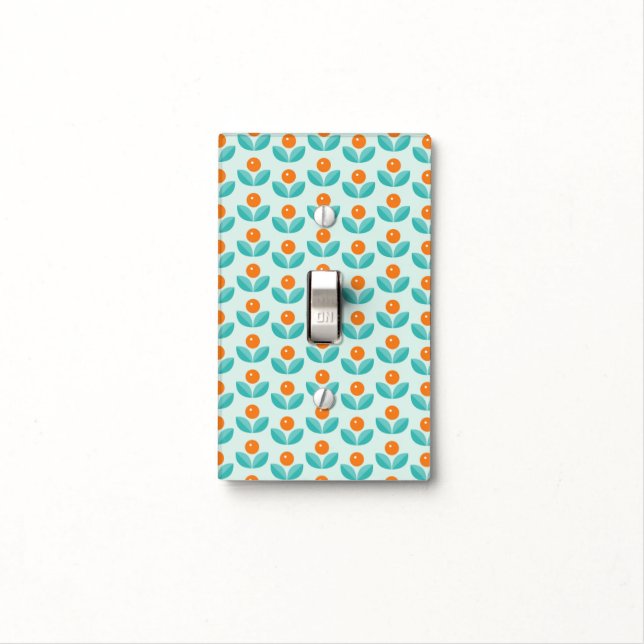 Scandinavian Style Geometric Orange Pattern Light Switch Cover (In Situ)