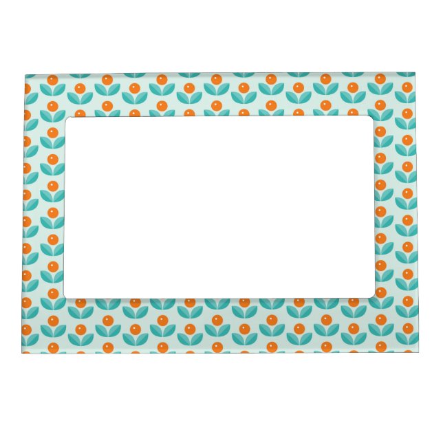 Scandinavian Style Geometric Orange Pattern Magnetic Frame (Front)