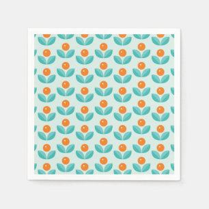 Scandinavian Style Geometric Orange Pattern Napkins