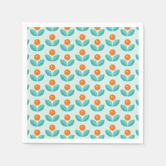 Scandinavian Style Geometric Orange Pattern Napkins (Front)