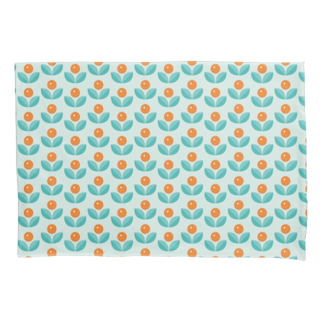 Scandinavian Style Geometric Orange Pattern Pillow Case (Front-Left)