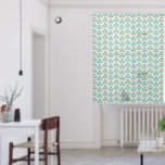 Scandinavian Style Geometric Orange Pattern Sheer Curtains