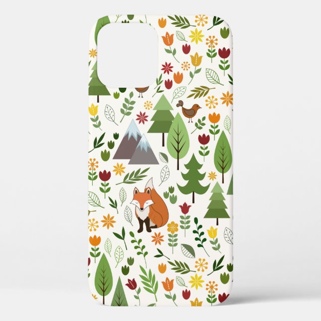 Scandinavian Style Illustrations on Cream Pattern Case-Mate iPhone Case (Back)